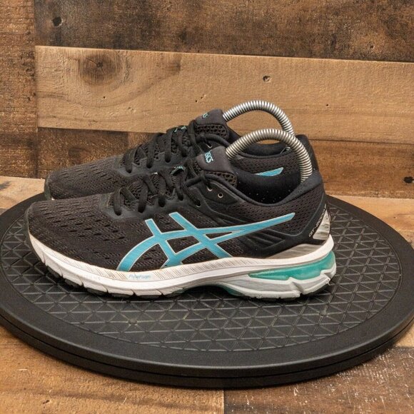 ASICS GT 2000-9 WOMENS ATHLETIC SHOES RUNNING WALKING GYM BLACK BLUE LOW SZ 7.5 - Picture 5 of 9